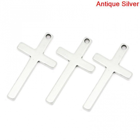 Image de 5 Pendentifs Charms Croix Lisse 52x29mm