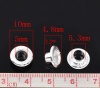 Image de Coupelles Grommet/œillets Perles en Cuivre au Style Européen Gravé " 925 " Argenté, 10mm x 4mm (Appairé avec Perle du Trou de 5.5mm), 500 PCs