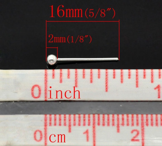 Изображение Пины с Шариком 16x0.5mm Посеребренные, проданные 500 шт/уп                                                                                                                                                                                                    