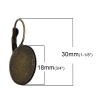 Bild von Messing Ohrring Oval Bronzefarbe für Cabochon (für 18mm x 13mm ) 30mm x 13mm, Drahtstärke: (20 gauge), 30 Stück                                                                                                                                               