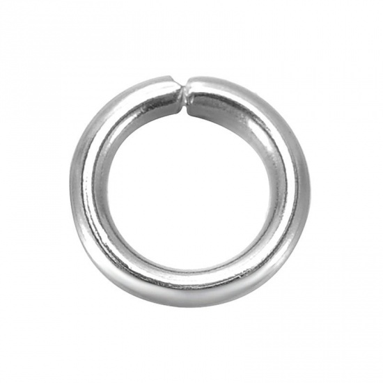 Изображение 304 нержавеющая сталь Колечки Разрезные Круглые Серебряный Тон 7мм диаметр, 500 шт