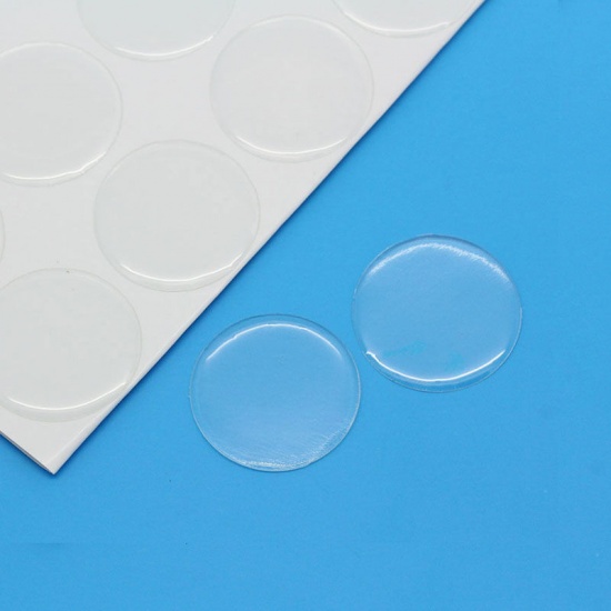 Picture of Resin Dome Seals Cabochon Round Transparent Clear Self Adhesive 18mm Dia., 9 PCs