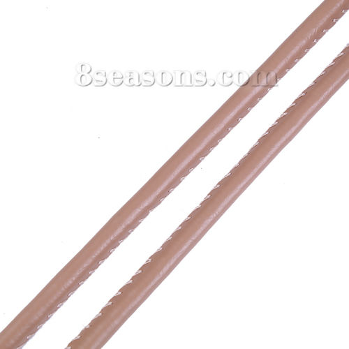 Picture of PU Leather Jewelry Cord Rope Coffee 6mm( 2/8"), 1 Roll (Approx 20 M/Roll)