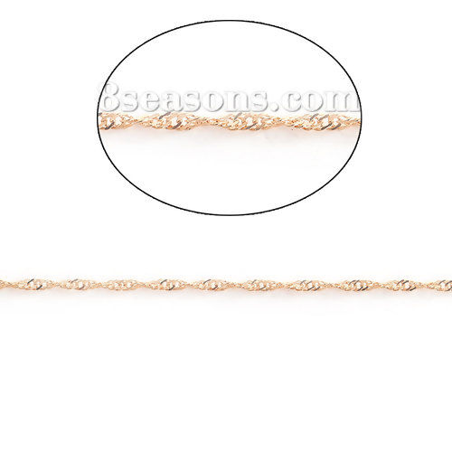 Picture of Iron Based Alloy Braided Rope Chain Findings Gold Plated 3x2mm( 1/8" x 1/8"), 10 M
