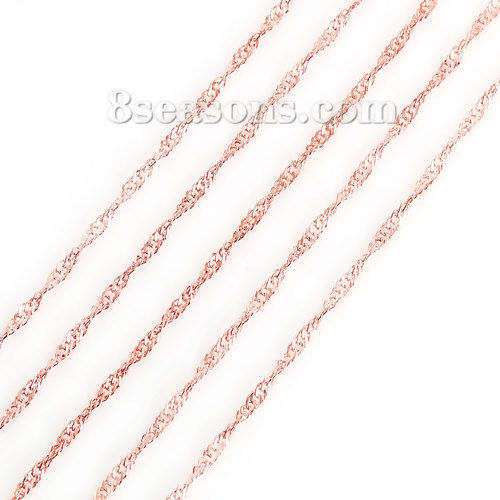 Изображение Железный Сплав(Без Кадмия) Цепочки Плетениеарматуры Розово-золотой 3x2мм, 5 Метров