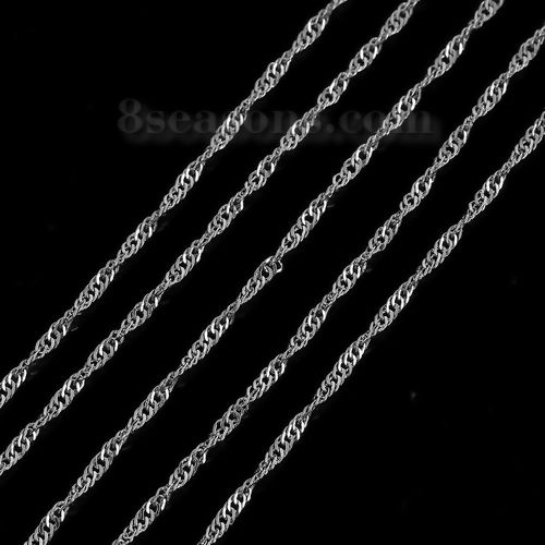 Изображение Железный Сплав(Без Кадмия) Цепочки Плетениеарматуры Серебряный Тон 3x2мм, 10 Метров