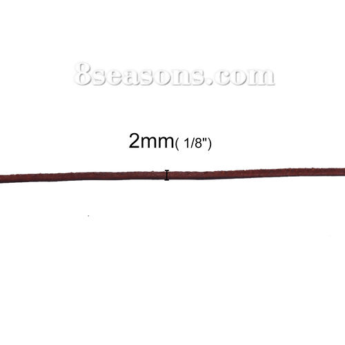 Picture of Cowhide Leather Jewelry Cord Rope Brown 2mm( 1/8"), 1 Roll (Approx 5 M/Roll)