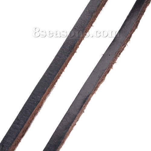 牛革 ジュエリー ロープ 黒 4.5mm直径、 1 巻 (約 5メートル/巻) の画像