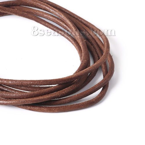 Picture of Cowhide Leather Jewelry Cord Rope Dark Coffee 4mm( 1/8"), 1 Roll (Approx 5 M/Roll)