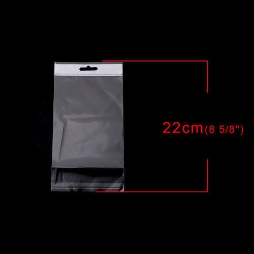 ABS シール接着ポリ袋 長方形 クリア色 (使用可能なスペース： 14.5cmx11.2cm) 21cm x 11.2cm、 200 個 の画像