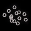 亜鉛合金 スペーサー ビーズ クリスマス・スノーフレーク 銀メッキ 約 10mm直径、 穴：約 4.5mm、 100 個 の画像