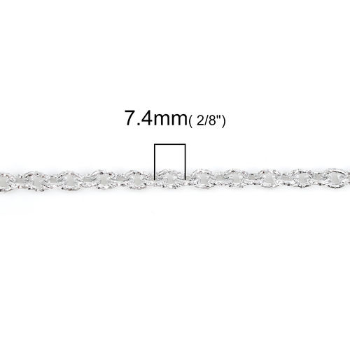Immagine di Alluminio Aperto Cavo Catena Accessori Argento Placcato 7.4x6mm, 5 M
