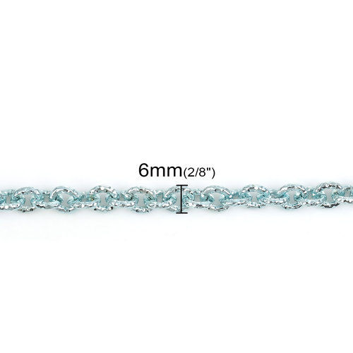 Immagine di Alluminio Aperto Cavo Catena Accessori Blu Chiaro 7x6mm, 5 M