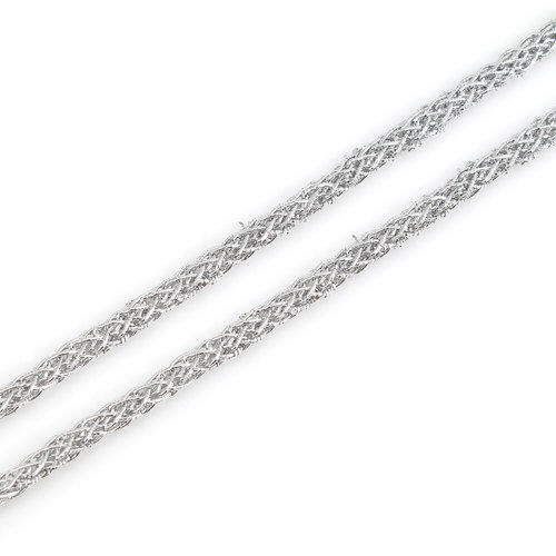 Picture of Polyester Jewelry Braided Cord Silver 5mm( 2/8"), 5 Yards