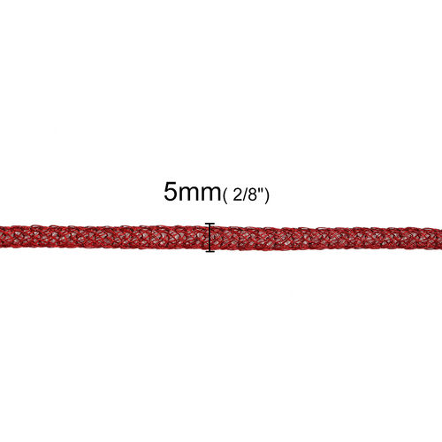 Picture of Polyester Jewelry Cord Rope Red 5mm( 2/8"), 5 Yards