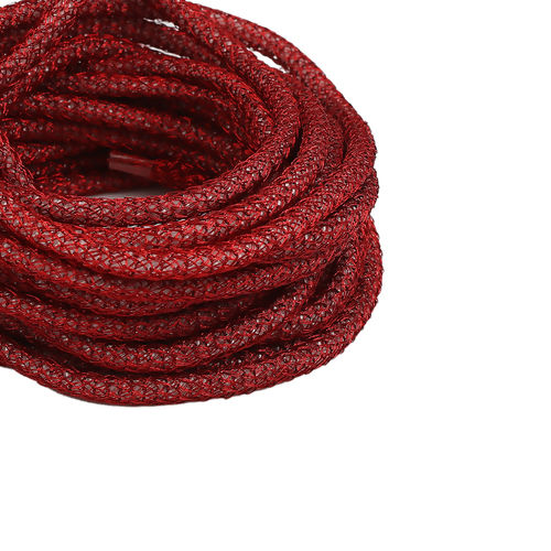 Picture of Polyester Jewelry Cord Rope Red 5mm( 2/8"), 5 Yards