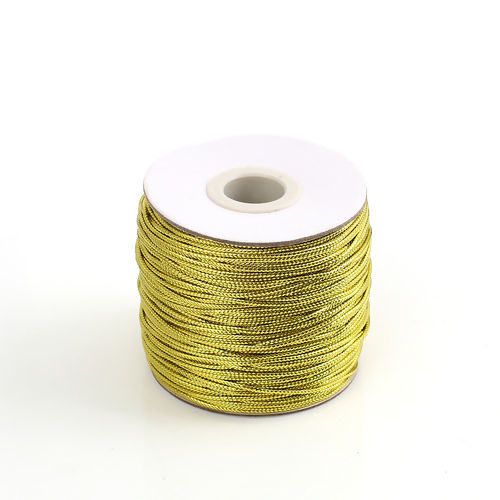 Picture of PVC Jewelry Braided Cord Golden 1.5mm, 1 Roll (Approx 50 M/Roll)