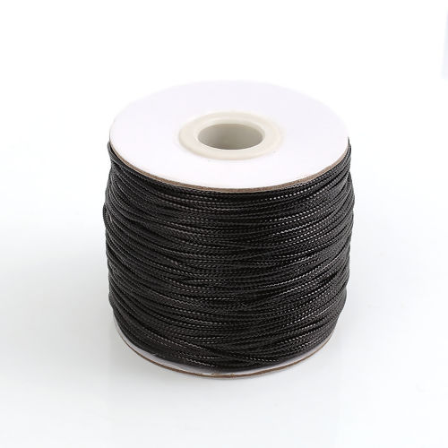 Picture of PVC Jewelry Braided Cord Black 1.5mm, 1 Roll (Approx 50 M/Roll)