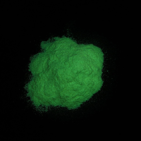 Picture of Mixed Resin Jewelry DIY Making Craft Glow In The Dark Powder Luminous Pigment Green 8cm(3 1/8") x 6cm(2 3/8"), 1 Packet (Approx 10 Grams)