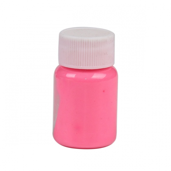 Picture of Mixed Resin Jewelry DIY Making Craft Glow In The Dark Powder Luminous Pigment Pink 8cm(3 1/8") x 6cm(2 3/8"), 1 Packet (Approx 10 Grams)