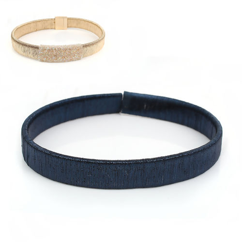 Picture of Polyester Jewelry Cord Rope Navy Blue 20mm( 6/8") - 17mm( 5/8"), 1 Piece (Approx 40 CM/Piece)