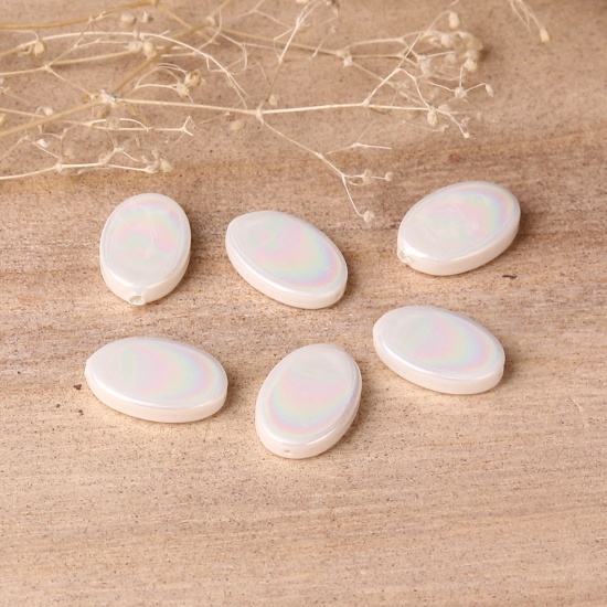 Picture of Natural Shell Loose Beads Round White AB Color About 12mm Dia, Hole:Approx 0.5mm, 2 PCs
