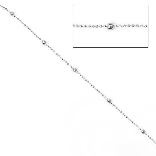 Picture of Iron Based Alloy Ball Chain Findings Silver Tone 1.2mm, 5 M