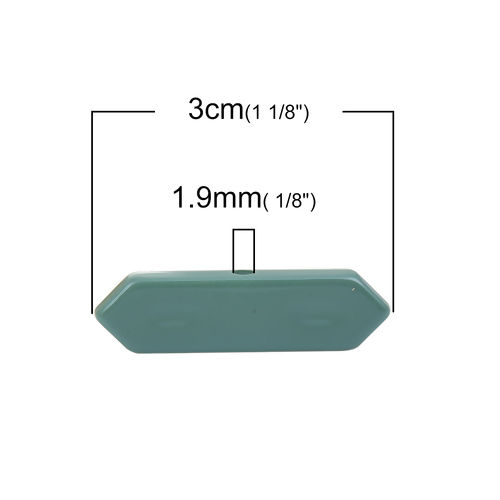 Picture of Acrylic Beads Rectangle At Random About 30mm x 8mm, Hole: Approx 1.9mm, 10 PCs