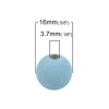 Picture of Hinoki Wood Spacer Beads Round Light Blue About 16mm Dia, Hole: Approx 3.7mm, 100 PCs