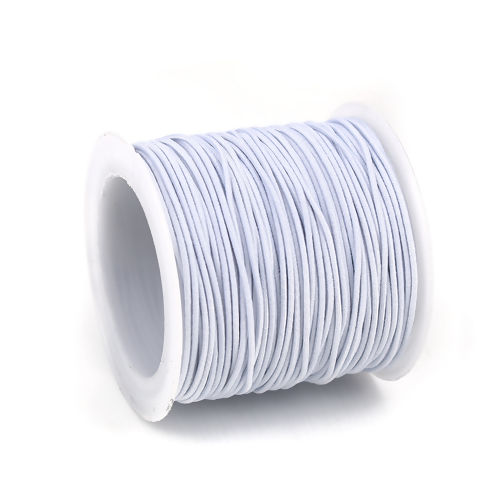 Picture of Polyester Jewelry Thread Cord For Buddha/Mala/Prayer Beads White Elastic 1mm, 1 Roll (Approx 20 M/Roll)