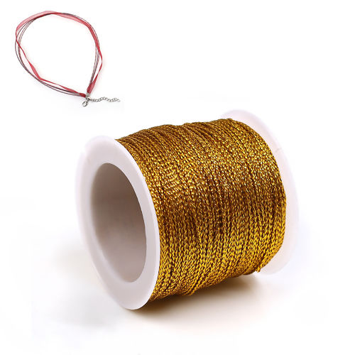 Picture of Polyester Jewelry Thread Cord Golden Filigree 0.8mm, 1 Roll (Approx 50 Yards/Roll)