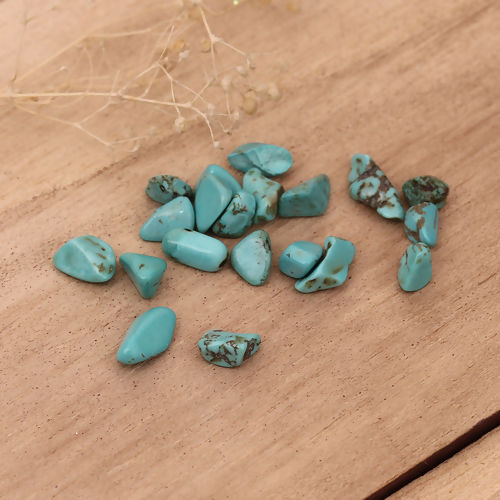 Image de Micro Paysage Miniature Aquarium du Refuge Décoration d'Intérieur en Turquoise ( Naturel) Chips Perles Bleu-Vert 11mm x 5mm - 4mm x 3mm, 500 Grammes
