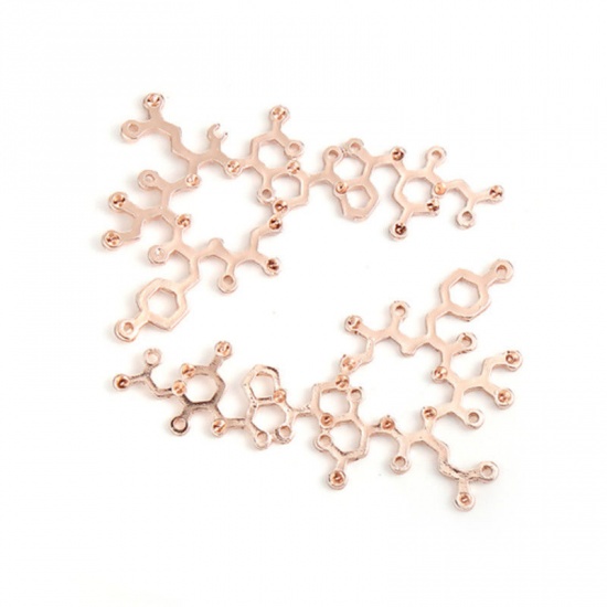 Picture of Zinc Based Alloy Molecule Chemistry Science Connectors Oxytocin Gold Plated (Can Hold ss5 Pointed Back Rhinestone) 51mm x 35mm, 10 PCs