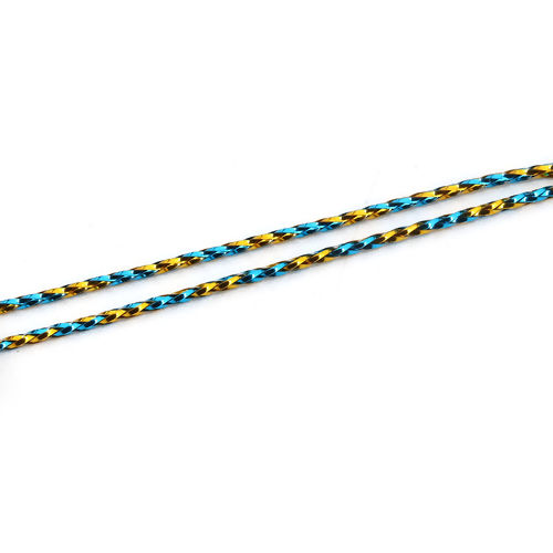 Picture of PVC Jewelry Cord Rope Yellow & Blue Filigree 1mm, 1 Roll (Approx 50 Yards/Roll)