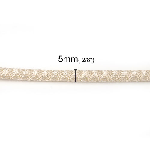 Picture of Polyester Jewelry Cord Rope Creamy-White 5mm( 2/8"), 5 M