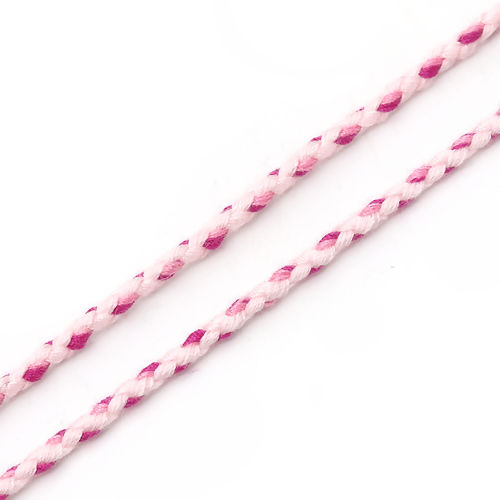 Picture of Cotton Jewelry Braided Cord Pink 2mm( 1/8"), 10 M