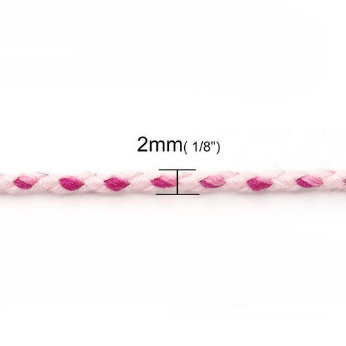 Picture of Cotton Jewelry Braided Cord Pink 2mm( 1/8"), 10 M