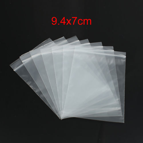 Изображение PVC Zip Lock Bags Rectangle Transparent Clear (Useable Space: 9.4x7cm) 10.3cm x7cm(4" x2 6/8"), 300 PCs
