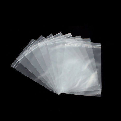 Bild von PVC Druckverschlussbeutel Rechteck Transparent (Nutzraum: 21x15cm) 22.5cm x15cm, 50 Stück