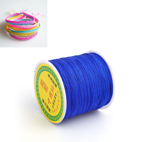 Picture of Polypropylene Fiber Chinese Knotting Cord Friendship Bracelet Cord Rope Blue 1mm, 1 Roll (Approx 100 Yards/Roll)