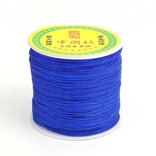 Picture of Polypropylene Fiber Chinese Knotting Cord Friendship Bracelet Cord Rope Blue 1mm, 1 Roll (Approx 100 Yards/Roll)