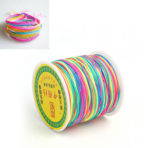 Picture of Polypropylene Fiber Chinese Knotting Cord Friendship Bracelet Cord Rope Multicolor 1mm, 1 Roll (Approx 100 Yards/Roll)