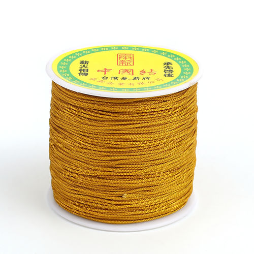 Picture of Polypropylene Fiber Chinese Knotting Cord Friendship Bracelet Cord Rope Ginger 1mm, 1 Roll (Approx 100 Yards/Roll)