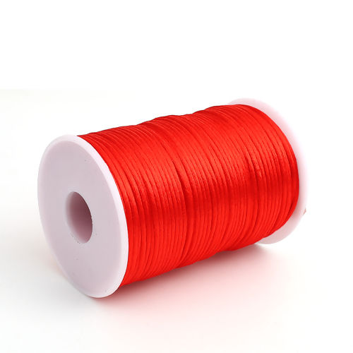 Immagine di Poliestere Gioielli Corda Rosso 2mm, 1 Rotolo (Circa 100 Yard/Rotolo)