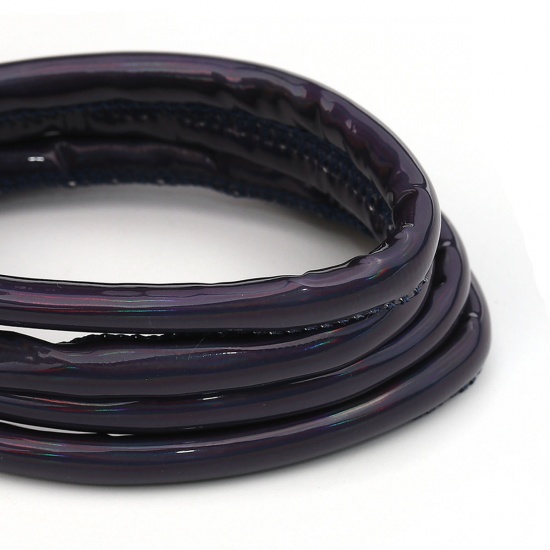 Picture of PU Leather Jewelry Cord Rope Purple 5mm( 2/8"), 5 M
