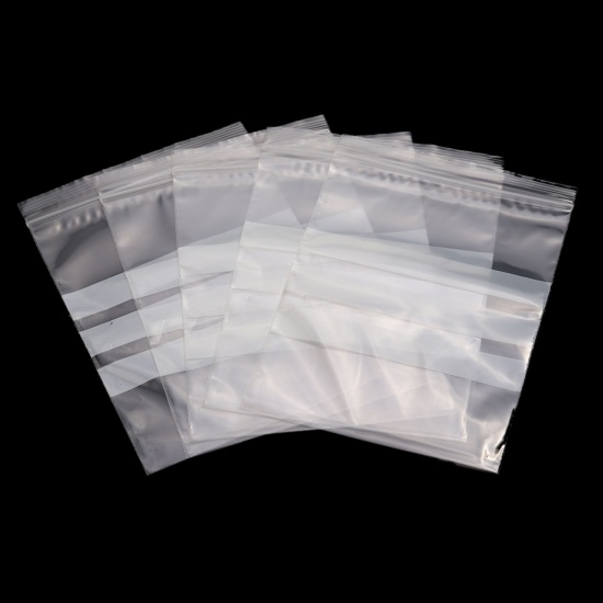 Изображение PVC Zip Lock Bags Rectangle Transparent Clear With Write-On Strips (Useable Space: 15x12cm) 16.5cm x12cm(6 4/8" x4 6/8"), 100 PCs
