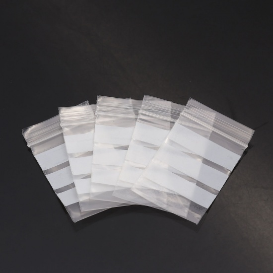 Изображение PVC Zip Lock Bags Rectangle Transparent Clear With Write-On Strips (Useable Space: 5x4cm) 6.2cm x4cm(2 4/8" x1 5/8"), 300 PCs
