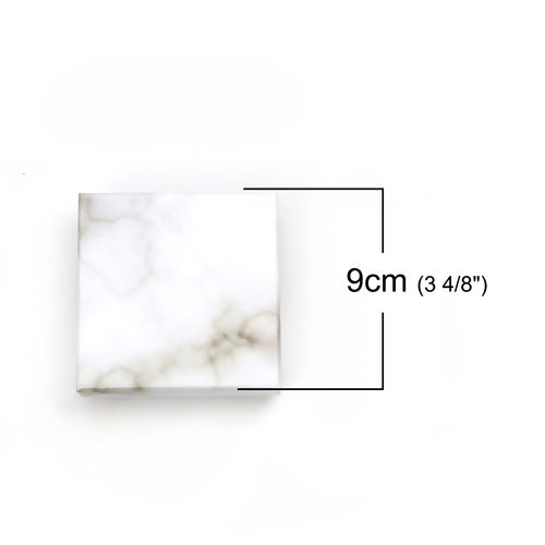 Immagine di Carta & Spugna Regalo di Gioielli Contenitore di Monili Quadrato Bianco 90mm x 90mm , 2 Pz