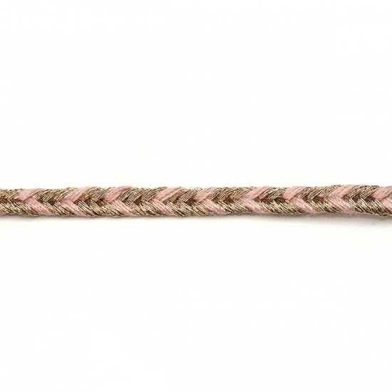 Imagen de Cordón Trenzado Terylene de Rosado 4-3mm Diámetro, 10 Yardas