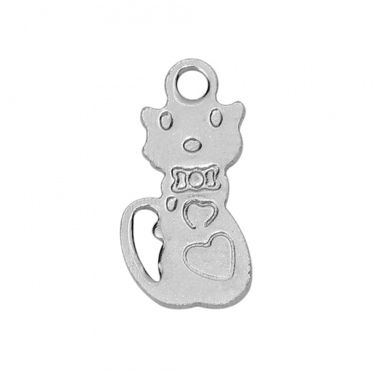 Immagine di 304 Acciaio Inossidabile Charms Foglia Tono Argento 14mm x 6mm, 20 Pz